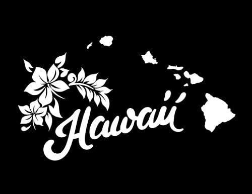 ND305W налепница на Државата на Хаваи | 8-инчи од 4,6-инчи | Премиум квалитет бел винил