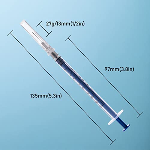 ЏИБЕНГАО 20 Пакувајте 1мл Шприц за Еднократна Употреба со Игла 27Ga, Индивидуално Пакување