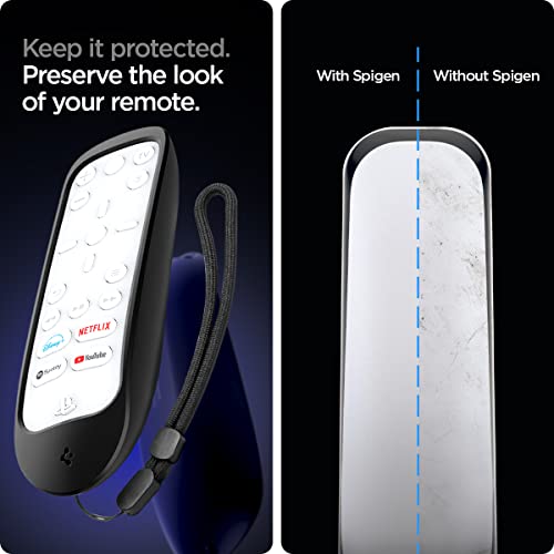 Spigen Silicone Fit дизајниран за PS5 Media Remote Cover Anti -Slip Заштитна апсорпција на шок PlayStation 5 Media Remote Case - црна