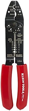 Klein Tools 1001 Multi Tool, жица лента, секачи за жица, алатка за крим за 8-22 AWG, повеќенаменска алатка за електричар е долга
