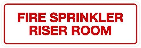Знаци Bylita Standard Standard Fire Sprinkler Riser Soom Sign - мал