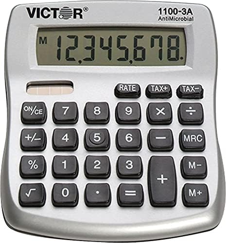 Виктор 11003A 1100-3A Компактен калкулатор за работна површина, 10-цифрен ЛЦД