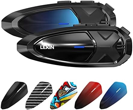 Слушалница за мотоцикли со 10-насочни мотоцикли Lexin GTX, Bluetooth слушалки, аудио мултитаскинг систем за комуникација со Bluetooth, водоотпорен