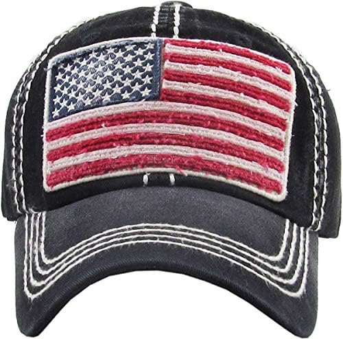 Знаме САД Америка воена тенка сина линија тенка црвена линија гроздобер потресена бејзбол капа тато капа Унисекс прилагодлива