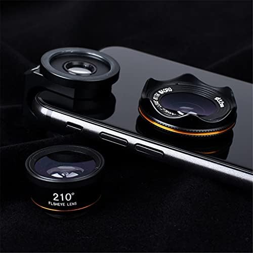 ZCMEB Universal 3 во 1 Комплети за леќи за телефонски фотоапарати 210 степени леќи за очите на риба 0,6x широк агол 15x макро леќи за