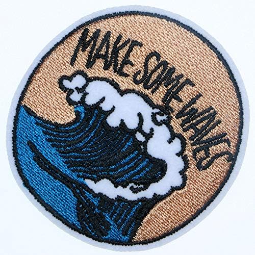 JPT - Направете неколку бранови бранови, везени апликации железо/шијте на закрпи, симпатична лого -лепенка на маичка со маичка со