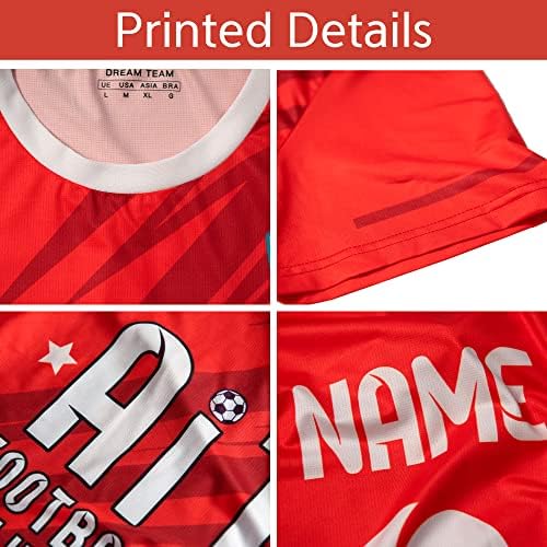 Обичен фудбалски дрес за мажи жени млади, персонализирани шорцеви за кошули со тимот со лого на бројот на името на тимот