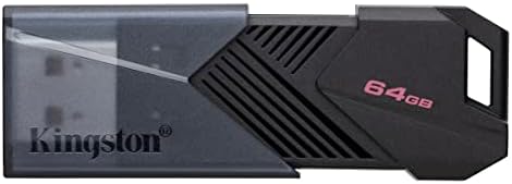 Кингстон DataTraveler Exodia Onyx 64 GB USB 3.2 Gen 1 Flash Drive со елегантно движење капа и јамка