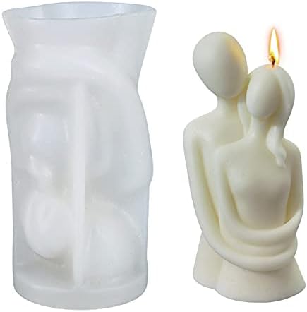 Калапи за свеќи од роза 3Д loveубов силиконска колона калап калап за леење смола на в Valentубените, калап за свеќи за DIY, правејќи