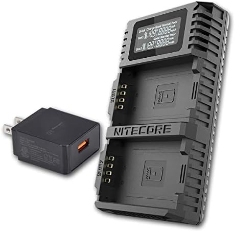 Nitecore ULM10 Pro Digital QuickCharge USB полнач за батерии компатибилен со батериите Leica BP-SCL5 и адаптерот за полнење Lumentac