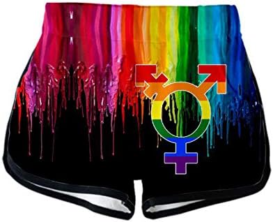Honeyенски женски брзи суви шорцеви на плажа ЛГБТ отпечатоци од еластични плочи на половината