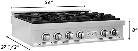 Zline 36 in. Rangetop со 6 горилници на гас