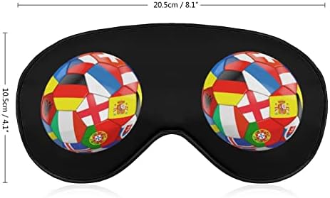 Фудбалски фудбал Со Европски Знамиња Маска За Спиење Лесна Маска За Очи Маска За Очи Покријте Со Прилагодлив Ремен За Мажи Жени