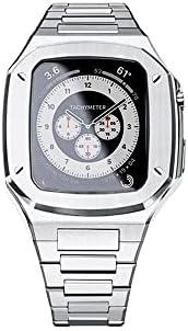 HOUCY нерѓосувачки челик случај ремен за apple гледајте серија 8 7 6 SE 5 4 iwatch бенд 45mm 44mm заштитник метал покритие паметен часовник додатоци