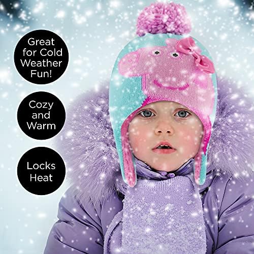 Зимски додаток за додатоци на девојчињата Хасбро и сет на белезници, Peppa Pig Beanie за дете на возраст од 2-4 години на возраст од 2-4 години