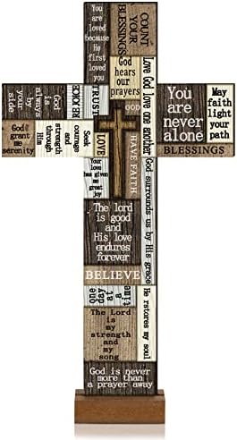 Христијани Крстозборски wallидни знаци зборови и велејќи дрвен крст со инспиративни зборови мотивација знак дрвени плочки украси