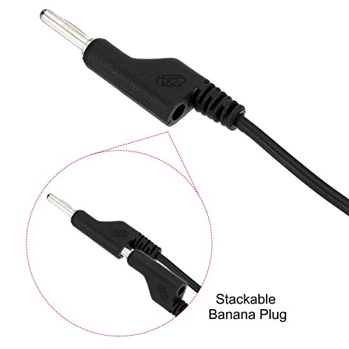 Patikil 4mm приклучок за банана на приклучоци за банана, 4мм OD 1000V / 20A 13AWG Флексибилна жица за кабелска линија за кабел