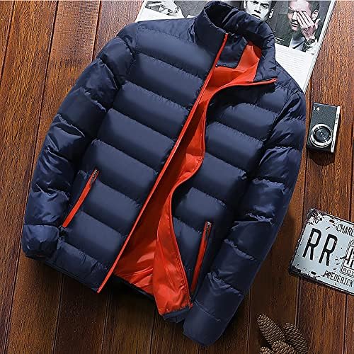 Јакни со пуфер за мажи зимско топло плус големина на палто со палто на палто нагоре цврсто основно слободно време на јакна со џеб