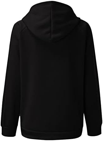 Дами есен зимска обична лабава лабава руно качулка со долги ракави loveубов печатена јакна за жени половина патент џемпер