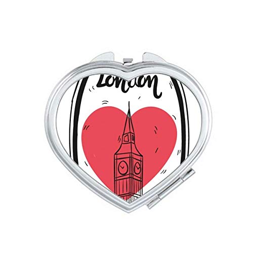 Град Лондон Британија Биг Бен Loveубов Огледало за зголемување на патувањето Преносен рачен џеб шминка