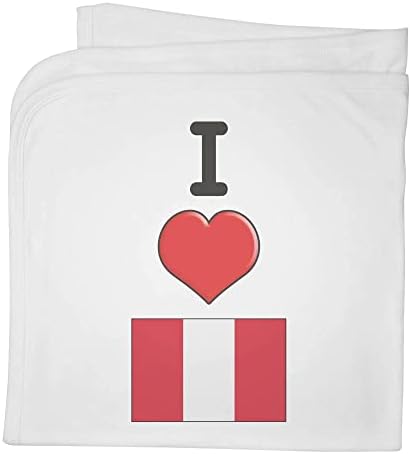 Азиеда „Јас го сакам Перу“ памучно бебе ќебе / шал