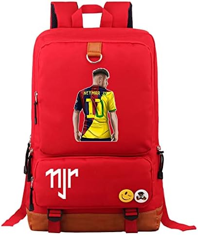 Gengx Wesqi Boys Neymar JR School Bookbag, PSG Graphic Travel Daypack Daypace лесен лаптоп торба за тинејџери, млади, црна, една големина