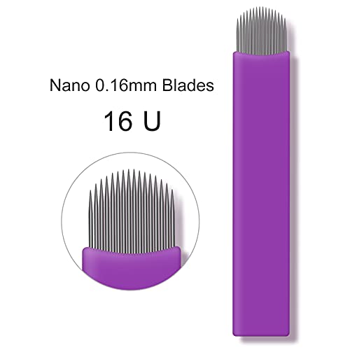 50 парчиња Виолетови сечила За Микроблејдинг нано у форма 0,16 мм Полутрајна шминка игли За тетоважа на Веѓи