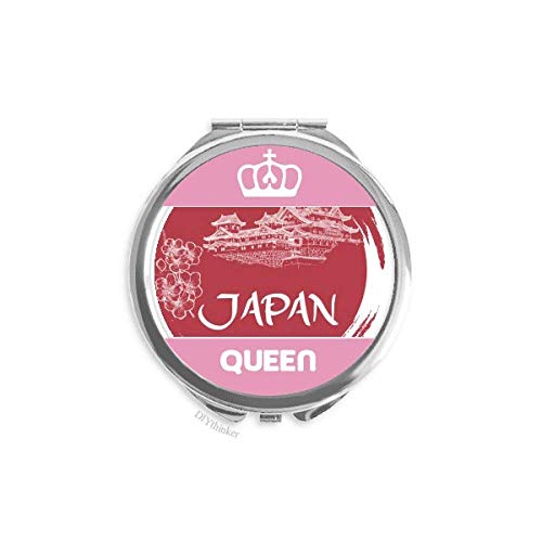 Јапонија Национално Знаме Црвен Храм Мини Двострани Преносни Шминка Огледало Кралица