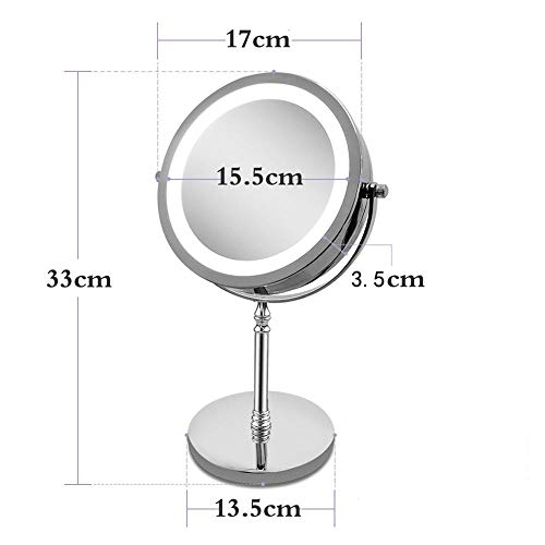 Шминка Огледало Пренослив Led Огледало 10x Зголемување Двојна Страна Степен Ротирачки Шминка Огледало Козметичка Алатка
