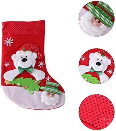 Абаодам Божиќен Чорап Декоративен Чорап Приврзок Голема Торба За Бонбони Торбичка За Чување Овошје Торбичка За Подароци