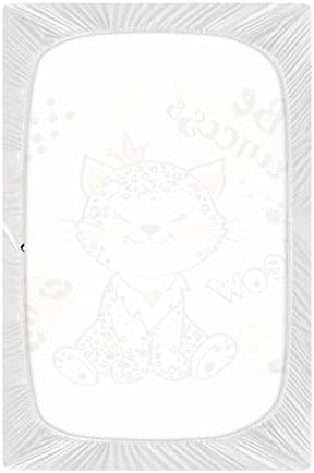 Алаза симпатично бебе леопард печатење животно да биде чаршафи за принцези, вградени басинет лист за момчиња бебе девојчиња