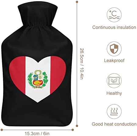 Loveубов Перу срце со топла вода со топла вода со мека кадифен покрив топла гумена вода торба за вбризгување 1000 мл