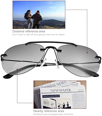 Yimi 2 пара Бифокално читање очила за сонце UV400 Заштита на отворено сонце читатели Сенки сина светлина блокирачки очила за мажи жени