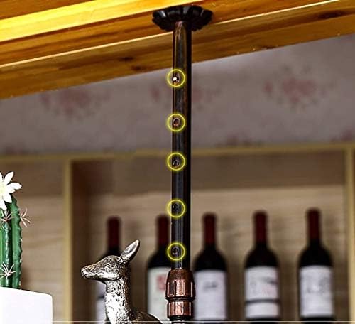Dmuniz Wine Rack, држач за стакло од вино, стаклена решетка за шампањ, решетка за вино, складирање на држачи за вино во таванот/бронза/100