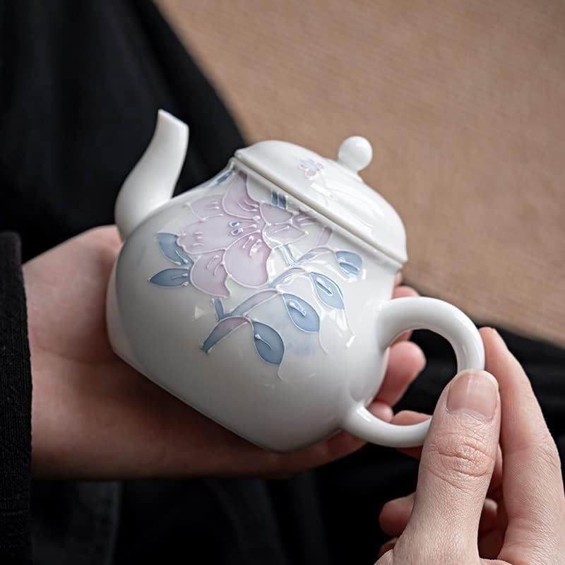 Канцелариски чајник рачно изработен грав крин порцелански чајник единечен тенџере кунг фу производител на чај керамички чај сет