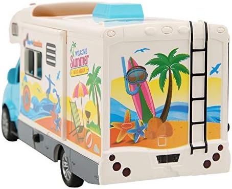 Модел на автомобили Vgeby Travel, за симулација на Skyhawk Алудом за деца и светлина за светло, среќно патување играчка караван