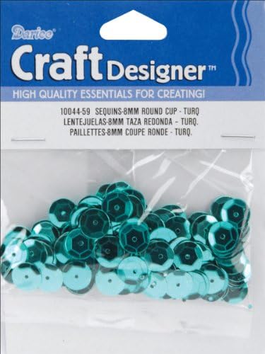 Cupped sequins 8mm 200/pkg-turquoise-peacock