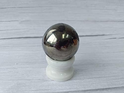 Сереин пиритска сфера топка скапоцен камен, кристална топка, заздравувајќи камена скулптура фигура за фенгшуи дивинација дома декорација