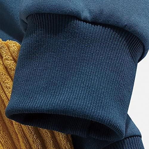 Дуксери џемпери за мажи крпеници во боја на врвови со долг ракав џеб, случајни џемпери со качулка со качулка