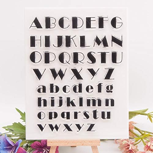 Kwellam англиска азбука ABC Долни букви со големи букви, јасни марки за декорација на картички и DIY -белег 2011203