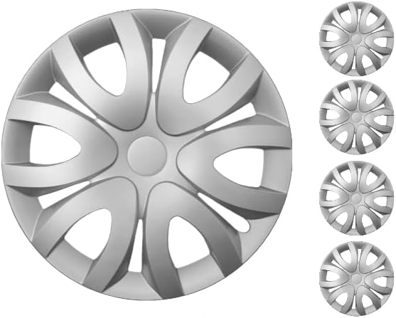 Копри сет од покривка од 4 тркала од 15 инчи сребрен Hubcap Snap-on одговара на Opel/vauxhall