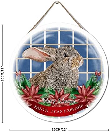 Дрвени знаци празнични миленичиња подароци зајак Дедо Мраз можам да го објаснам домашниот wallиден декор, дрвена плакета знак зајаче зајак миленичиња
