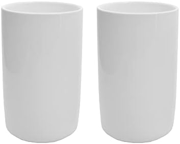 Гаолинци 2 Парчиња Едноставни Бели Керамички Чаши За Миење Уста, Чаша За Четкање Во Бања, 5 Мл