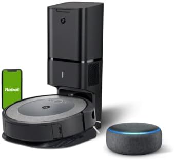iRobot Roomba i4+ Ево Робот Вакуум Со Alexa Echo Dot-Автоматско Отстранување Нечистотија до 60 Дена, Wi-Fi Поврзано Мапирање,