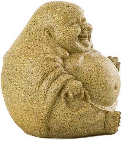 Врвна колекција мини среќна статуа на смеење на Буда - рачно насликана суштина на радоста Голем стомак Буда во финишот на песочник - 3,25 ВИДОВИТЕ КОЛЕКТИВИЦИЈА Источ