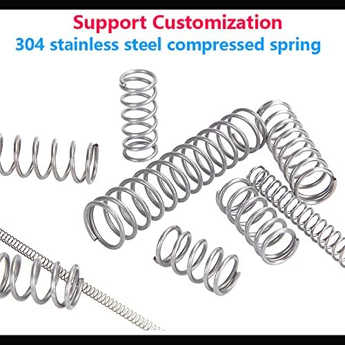 LF & LQEW 10PCS 304 SUS Компресирана пролетна компресија од не'рѓосувачки челик пролетен дијаметар на жицата од 0,9мм y-тип на роторот