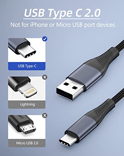 Deegotech USB A до USB C кабел 10ft, 3A Type C Charger Брзо полнење за Galaxy S10, Long најлон плетенка USB C кабел компатибилен