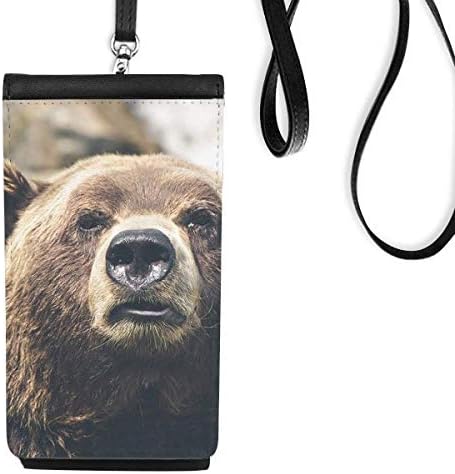 Копнена организам животински мечка телефонска паричник чанта што виси мобилна торбичка црн џеб