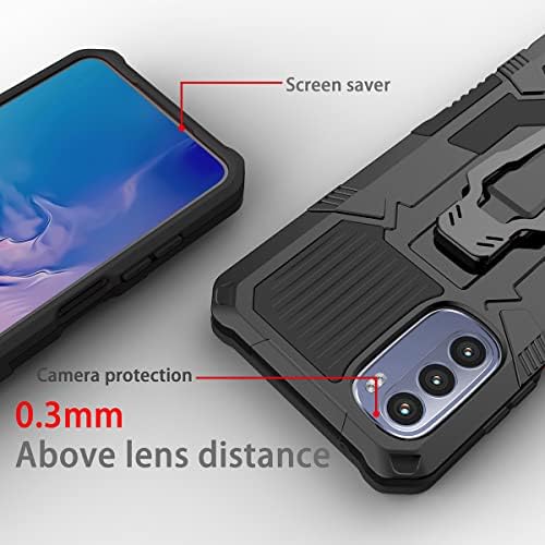 YSNZAQ за Motorola Moto G Stylus 4G 2022 Armour Case со клип за појас, тенок солиден заштитен заштитен телефонски капак со Kickstand за