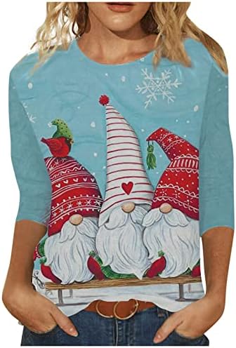Падот на џемпери за жени со брод на вратот Среќен Божиќ Излегувајќи врвови за жени опуштени женски графички џемпери